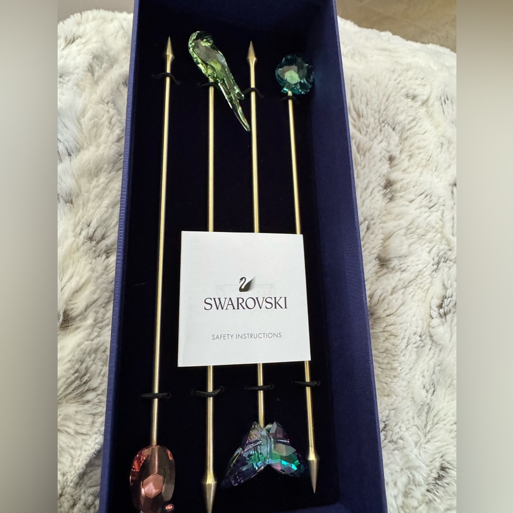 Swarovski Jungle Beats Cocktail Stirrers Andoki set of 4 new in box
